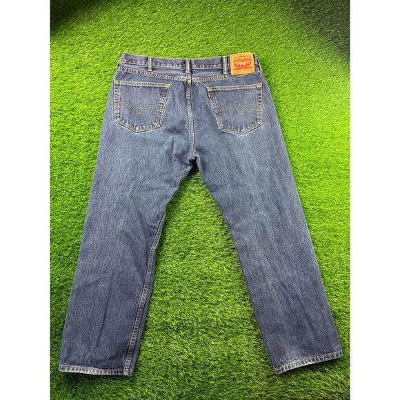 Levi’s Mens 505 Straight Jeans Blue W38 L30 Mid Rise Regular Zipper Denim Y2K - Picture 2 of 15